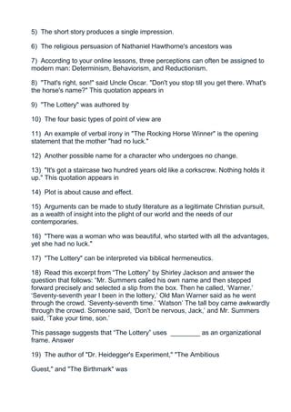 ENGL 102 Short Stories .